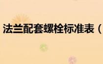 法兰配套螺栓标准表（法兰配套螺栓规格表）