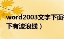 word2003文字下面有波浪线（word文档字下有波浪线）