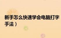 新手怎么快速学会电脑打字（如何才能够快速学会电脑打字手法）