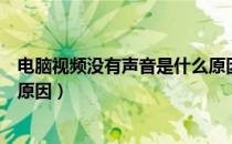 电脑视频没有声音是什么原因呢（电脑视频没有声音是什么原因）