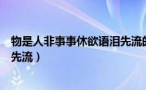 物是人非事事休欲语泪先流的意思（物是人非事事休欲语泪先流）