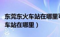 东莞东火车站在哪里可以到成都吗（东莞东火车站在哪里）