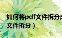 如何将pdf文件拆分成几个文件（如何将pdf文件拆分）