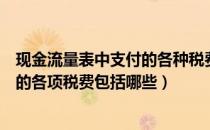 现金流量表中支付的各种税费包括什么（现金流量表中支付的各项税费包括哪些）