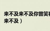 来不及来不及你曾笑着哭泣是什么歌（来不及来不及）