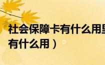 社会保障卡有什么用里面有钱吗（社会保障卡有什么用）