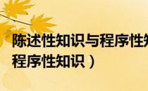 陈述性知识与程序性知识举例（陈述性知识与程序性知识）