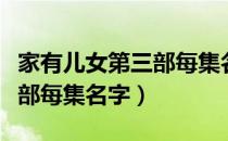 家有儿女第三部每集名字介绍（家有儿女第三部每集名字）