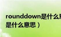 rounddown是什么意思（rounddown函数是什么意思）