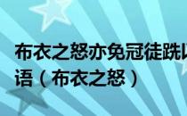 布衣之怒亦免冠徒跣以头抢地耳翻译成现代汉语（布衣之怒）