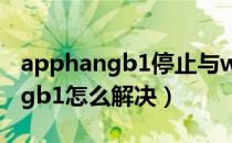 apphangb1停止与windows交互（apphangb1怎么解决）