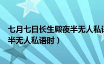 七月七日长生殿夜半无人私语时下一句（七月七日长生殿夜半无人私语时）