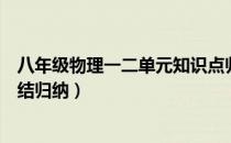 八年级物理一二单元知识点归纳（八年级上册物理知识点总结归纳）