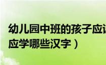 幼儿园中班的孩子应该学什么汉字（幼儿中班应学哪些汉字）