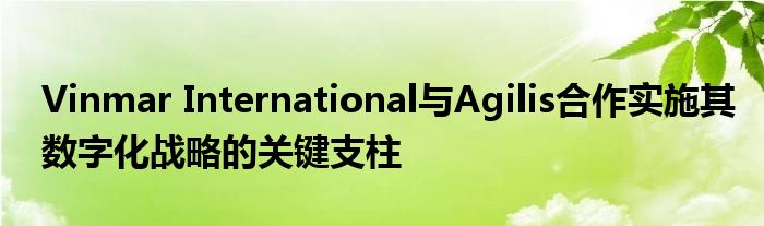 Vinmar International与Agilis合作实施其数字化战略的关键支柱